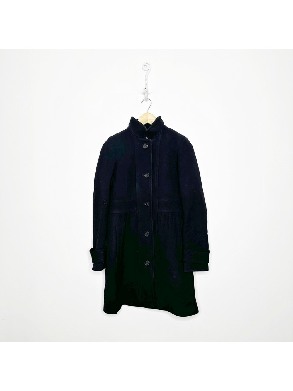 J. CREW Double Cloth Coletta Lady Day Italian Wool Coat Black womens size 4